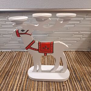 Partylite Alpine Chalet Tealight Candle Holder Wood Reindeer